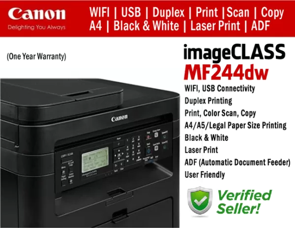 Canon image CLASS MF244dw all in one printer (Black & White) - image 2