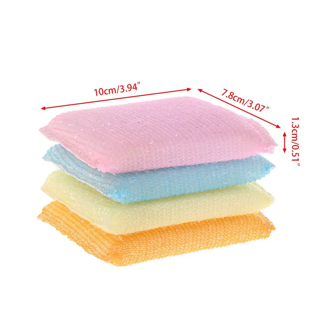 4PCS Packed House Cleaning Sponge Scrubber Foam Scouring Pad Dish Scrubbers - image 2