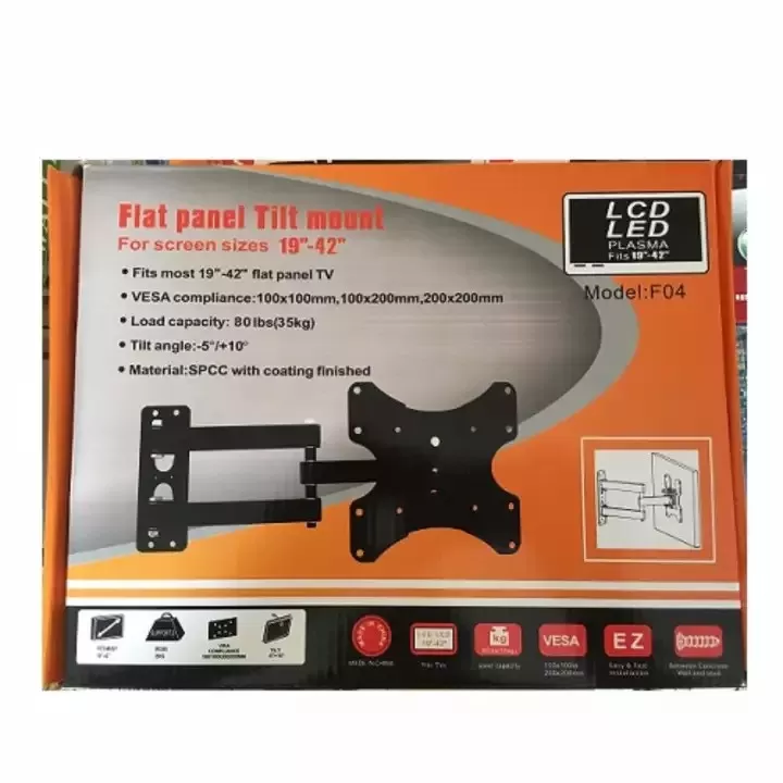 Flat Panel Tilt Mount Bracket 19"- 42"size Heavy duty 35kg Hold with coating finish - image 2