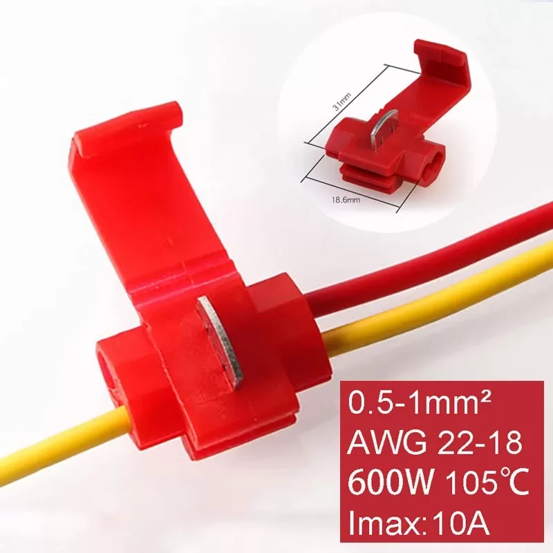 10PCS Wire Connector Lock Snap AWG22-18