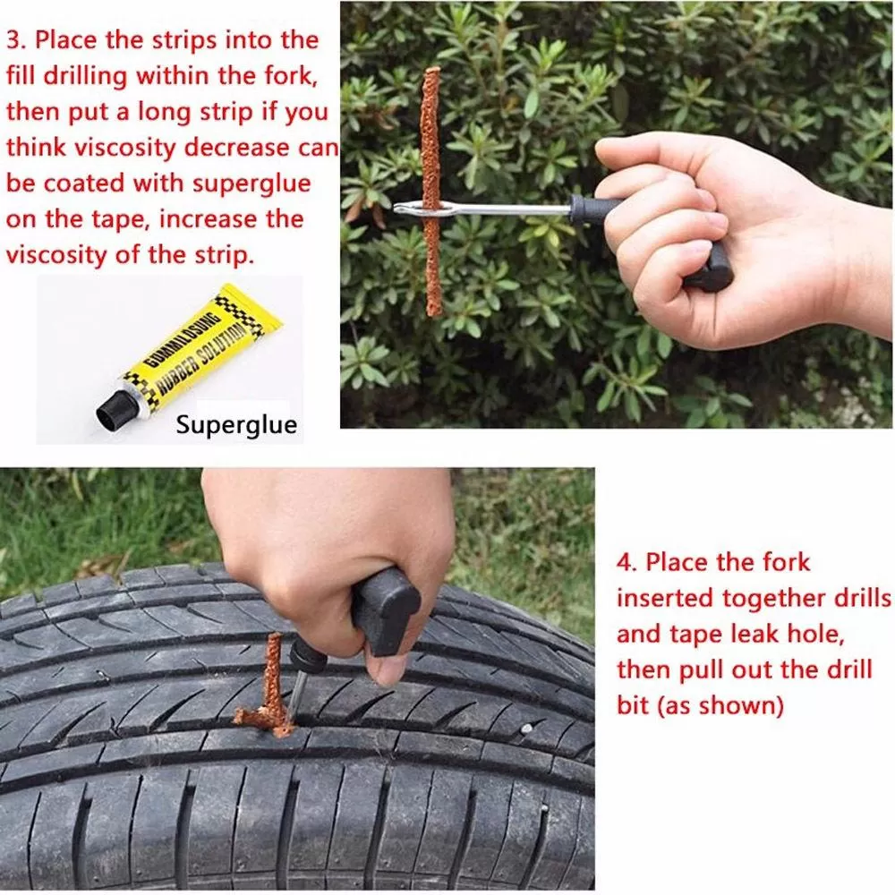 Needle Patch Fix Tools 6*Car Puncture Repair Kit - image 2