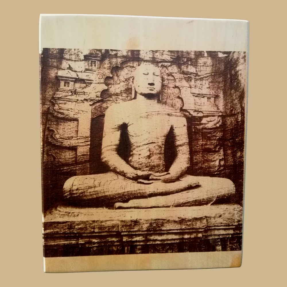 Lord Buddha Wall Art, Sakyamuni wood  Laser burning - image 3