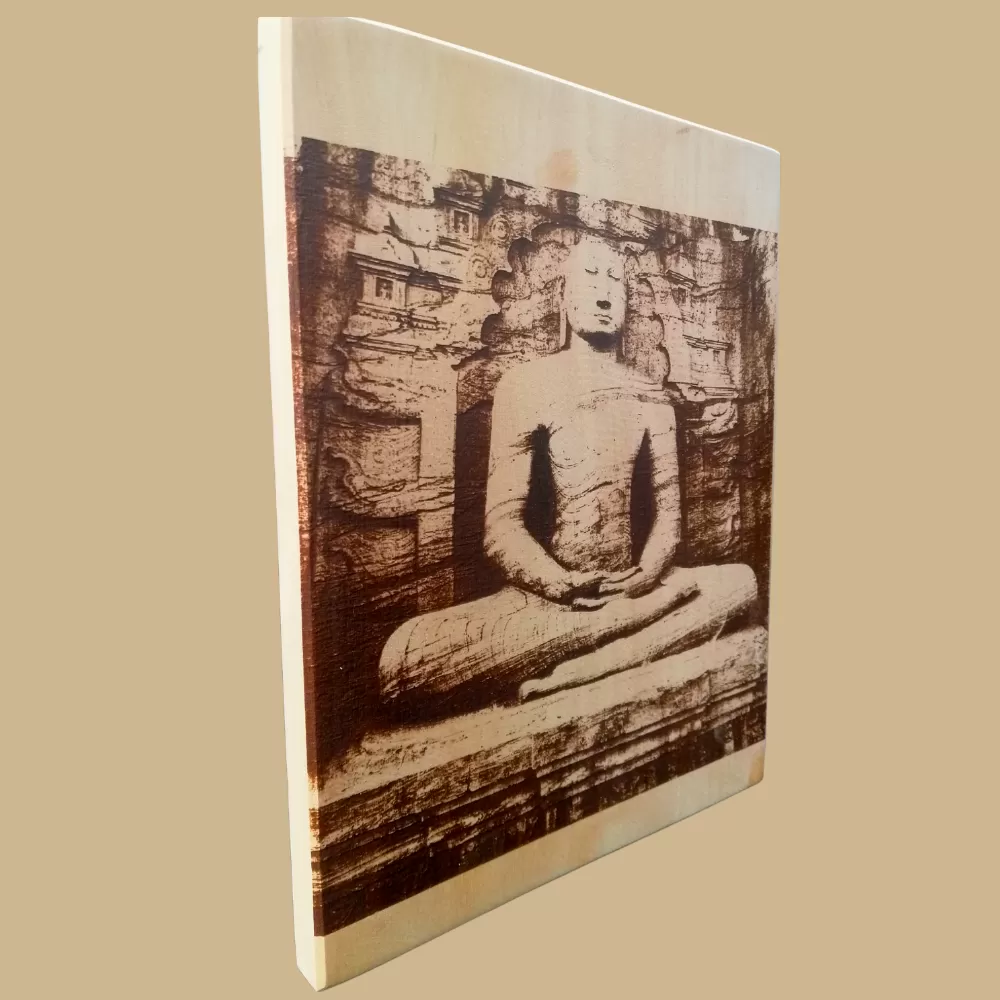 Lord Buddha Wall Art, Sakyamuni wood  Laser burning - image 2