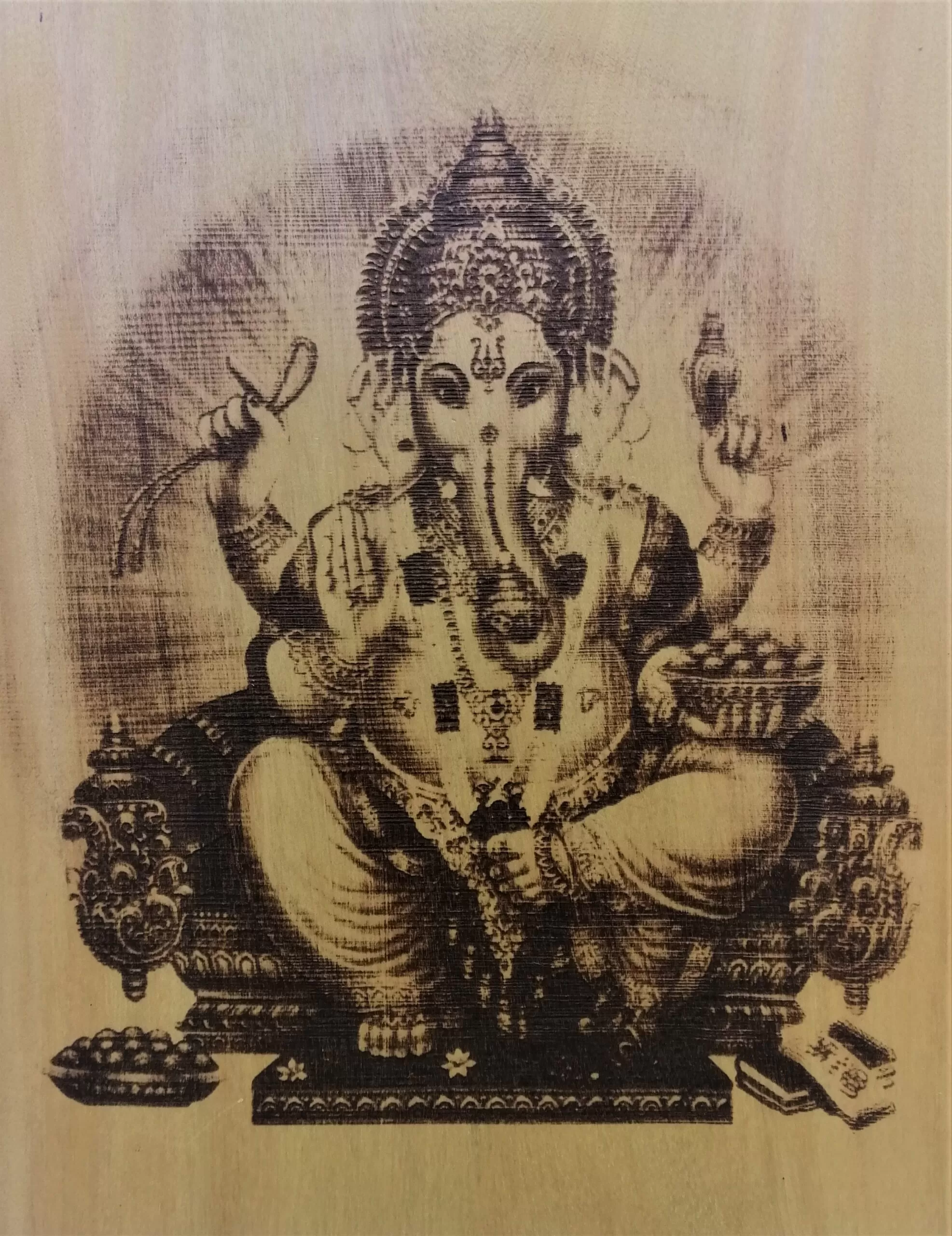 Load Ganesha wall art unique  gifts | Wood laser burning art - image 1