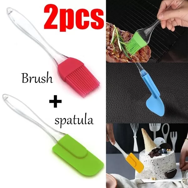 Silicone Spatula and Pastry Brush Set 8" for cake