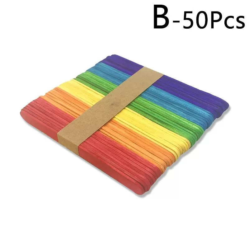 50 Ice Cream Wood Natural Wooden 11.4cm Sticks Popsicle - image 2