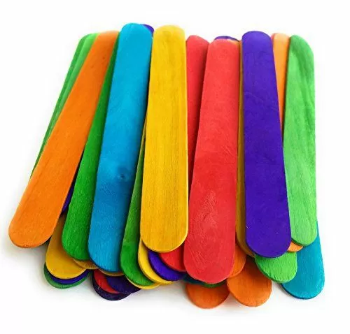 50 Ice Cream Wood Natural Wooden 11.4cm Sticks Popsicle - image 3