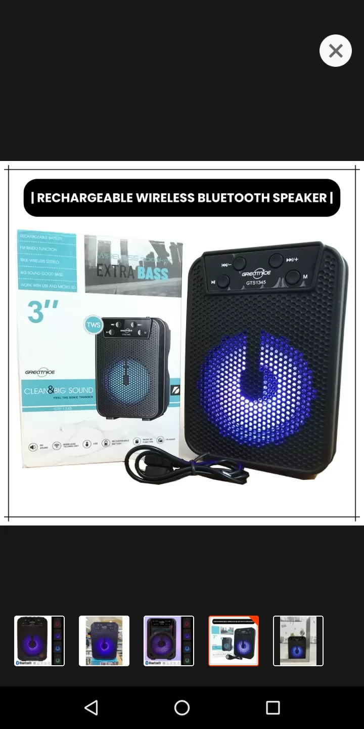 Bluetooth rechargeable speaker
