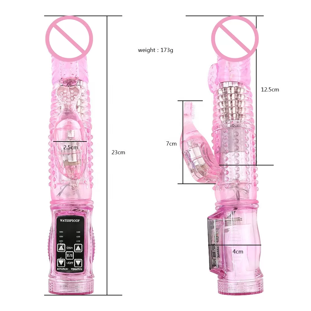 Dual Head Cli rabbit Telescopic Dildo Vibrator sex toy - image 3