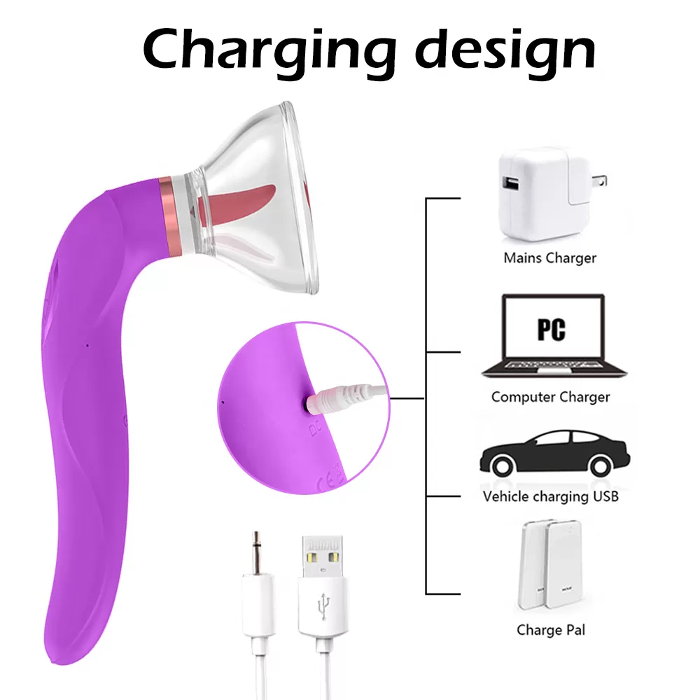 Women sex toy Tongue pussy Licking vacuum Vibrator - image 3