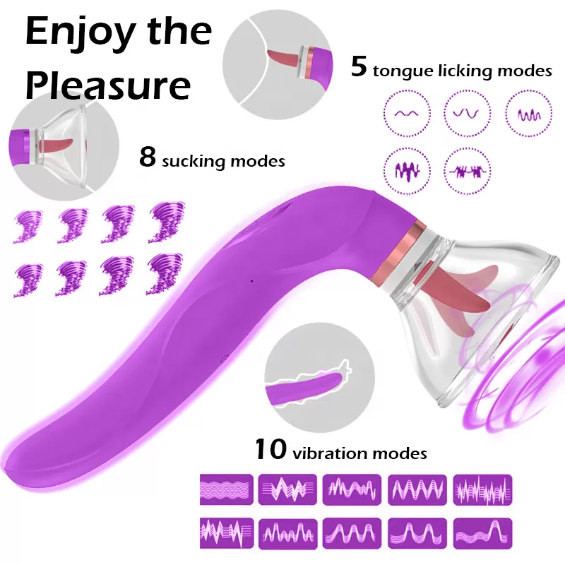 Women sex toy Tongue pussy Licking vacuum Vibrator - image 5