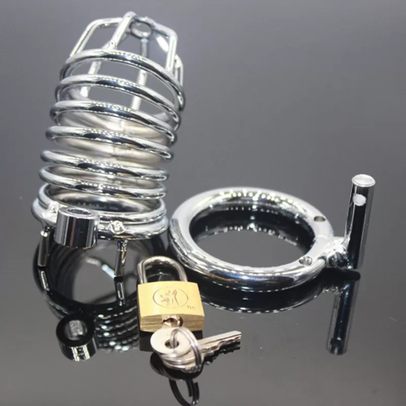 men Penis stainless steel Chastity cage bdsm sex toy - image 3