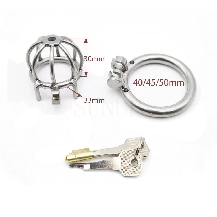 Male bdsm sex toy steel small Chastity cage - image 2