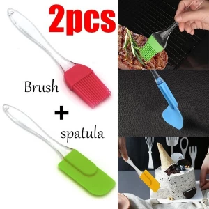 Silicone Spatula and Pastry Brush Set 8" for cake