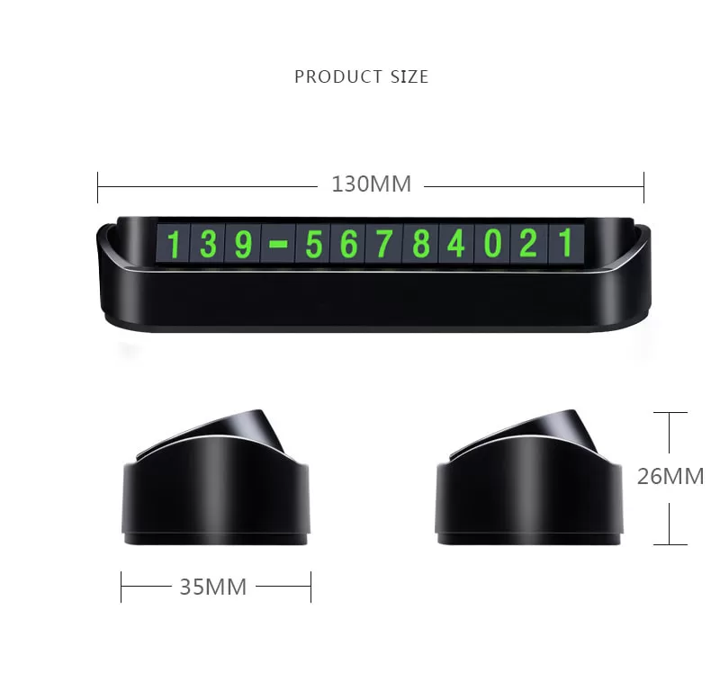 Smart Car Temporary Parking Card Phone Number Plate - image 7