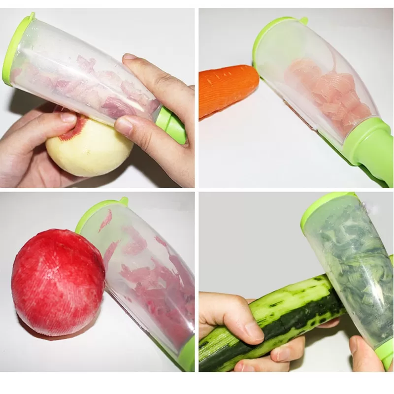 Multifunctional Storage Peeler  With Trash Can - image 2