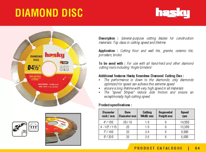 Hasky Diamond Cutting Disc 4 1/2" - image 2