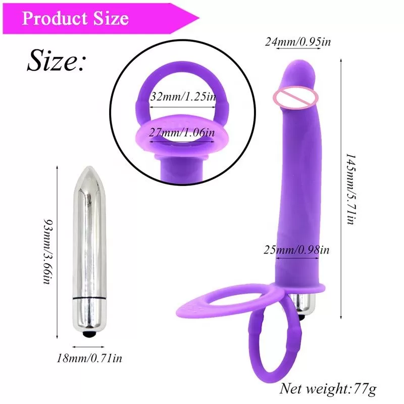 Double Penetration penis Strap On Dildo Vibrating - image 2