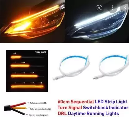 60cm Car Led Hose Strip Daytime Light Turn Signal Lamp - image 3