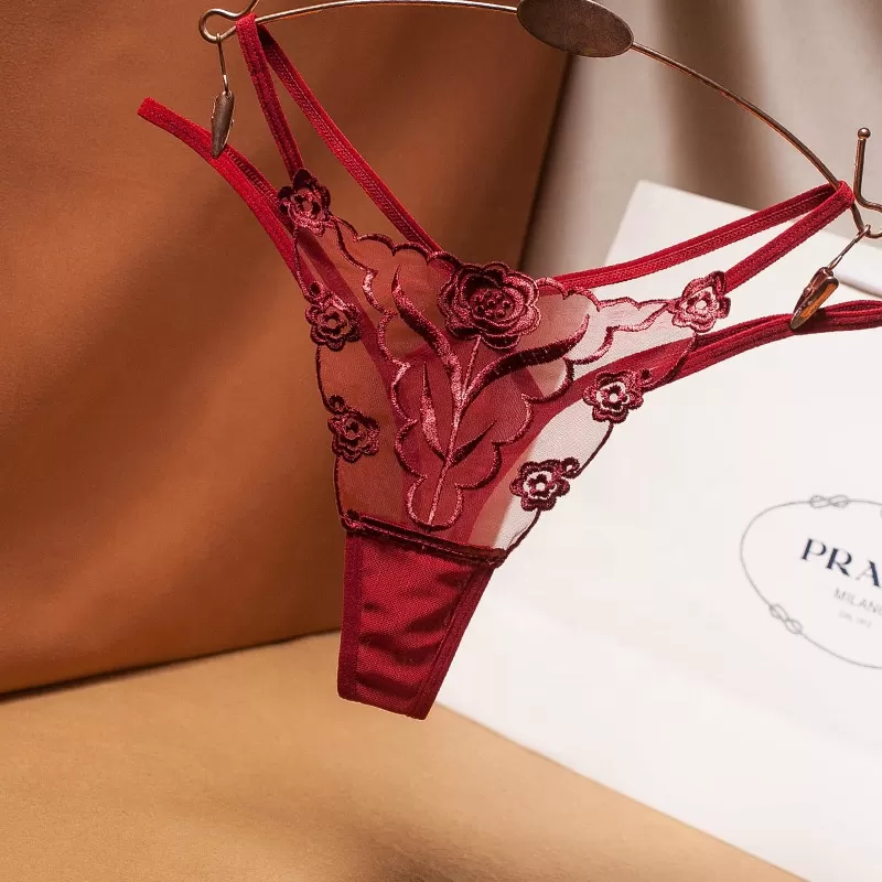 Sexy Lace Thong G String embroider panty - image 3