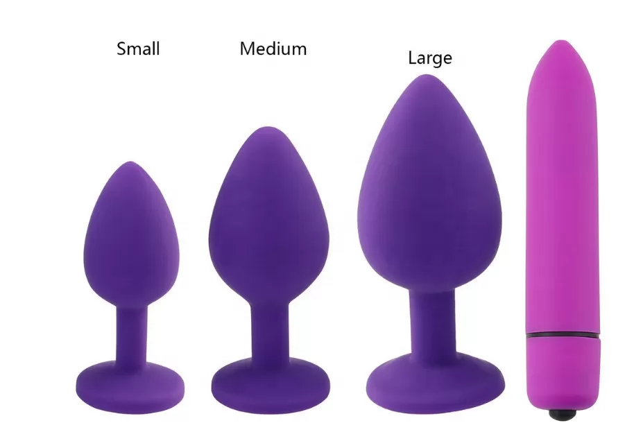 Silicone Anal Plug  set with vibrate sex toy - image 2