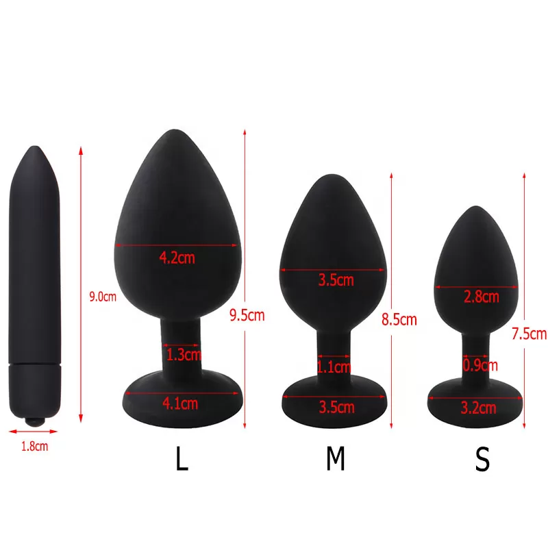 Silicone Anal Plug  set with vibrate sex toy - image 3