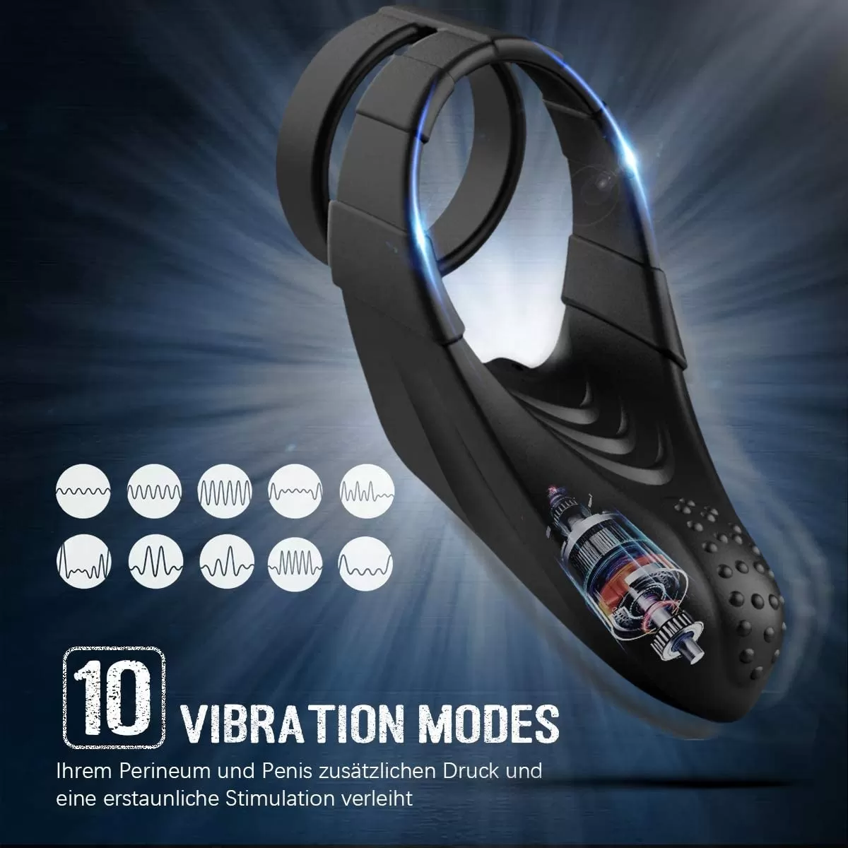 Penis sperm Delay Ejaculation Vibrate Cock Ring sex toy - image 5