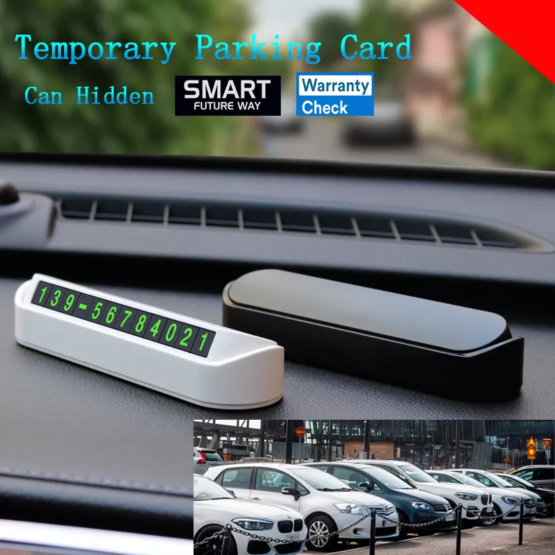 Smart Car Temporary Parking Card Phone Number Plate - image 1
