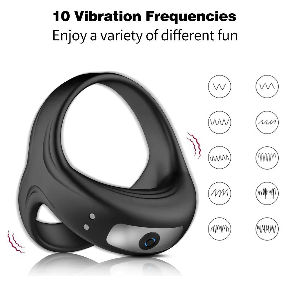 Rechargeable Vibrator cock Rings for Delay sex toy - image 3
