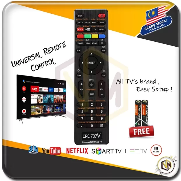Universal Remote Control  LCD LED SMART TV CRC - image 3