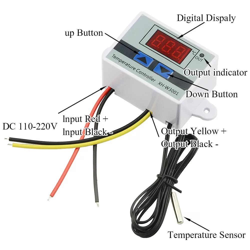 Digital LED Temperature Controller, 220V with Sensor - image 6