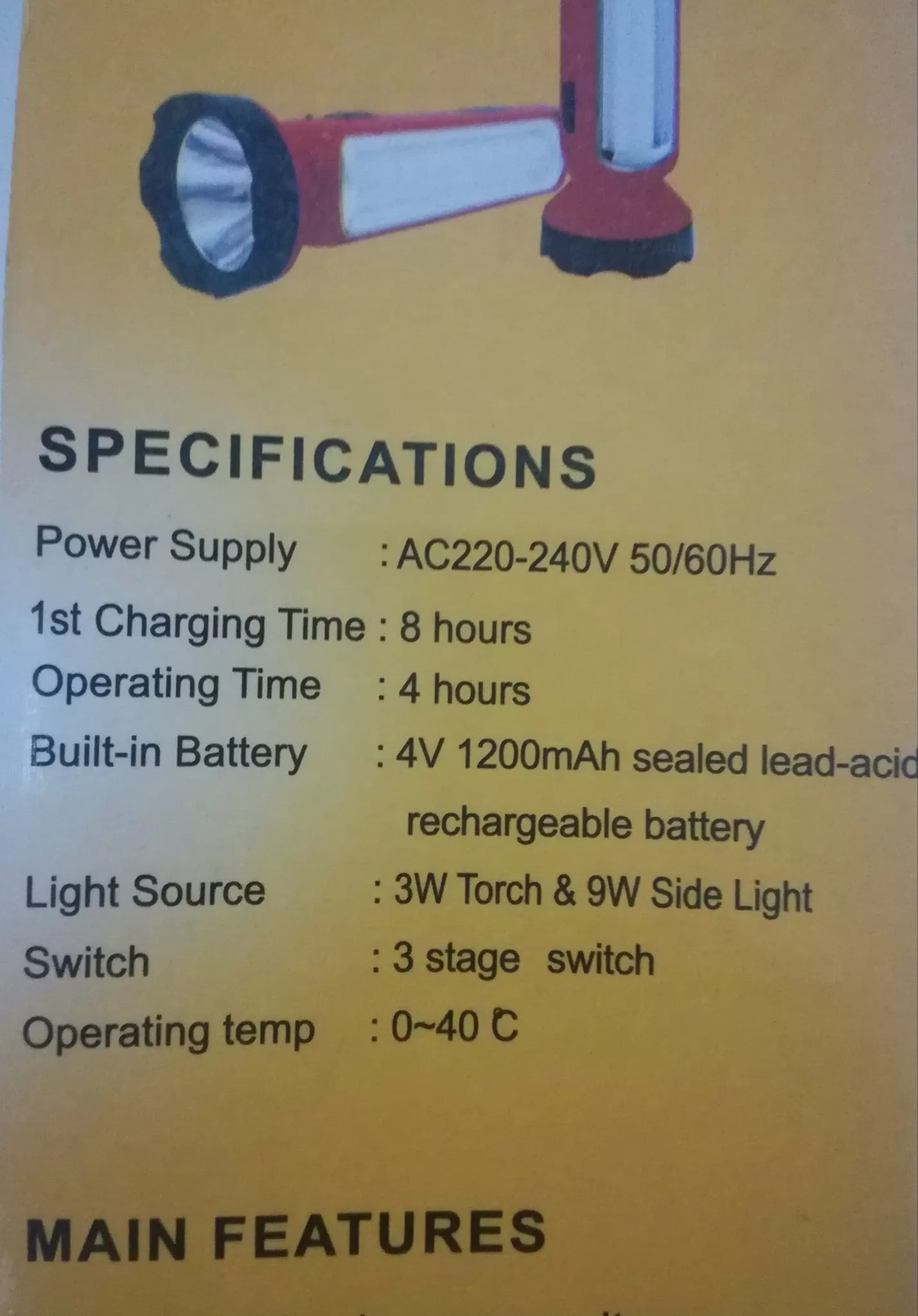 Emergency Rechargeable Led Torch - image 4