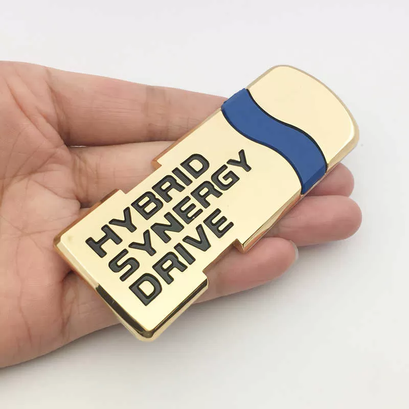 3D Gold HYBRID Synergy Drive Emblem For TOYOTA standered