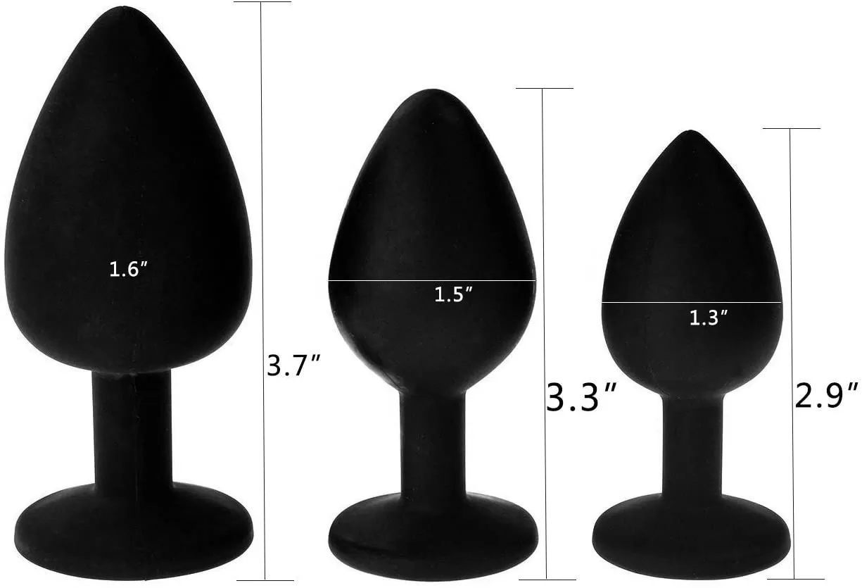 Silicon butt plug 3pcs set sex toy
