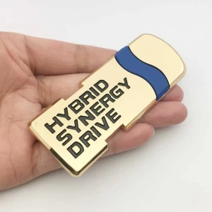 3D Gold HYBRID Synergy Drive Emblem For TOYOTA standered