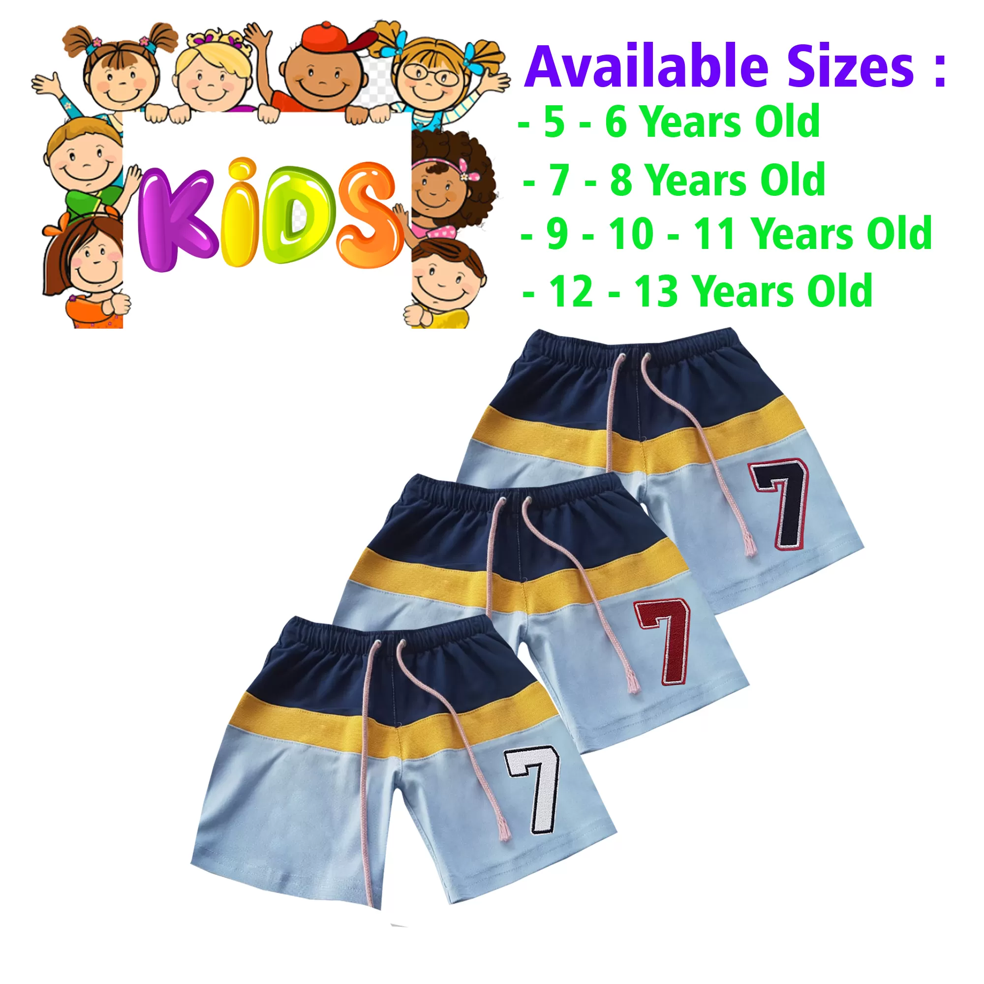 5-6 yrs Unisex Kids Boy & Girl Cotton Short - 3 PACK - image 1