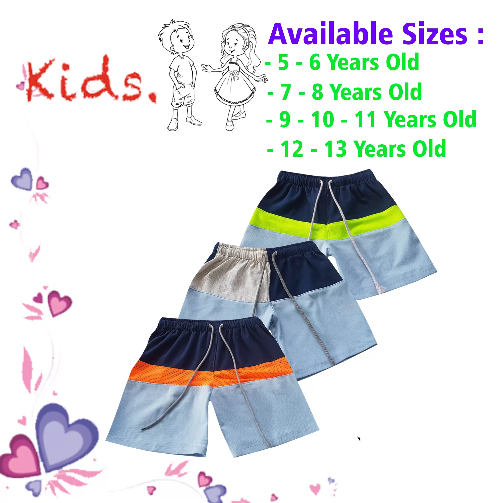 7-8 yrs Unisex Kids Boy & Girl Cotton Short - 3 PACK - image 1