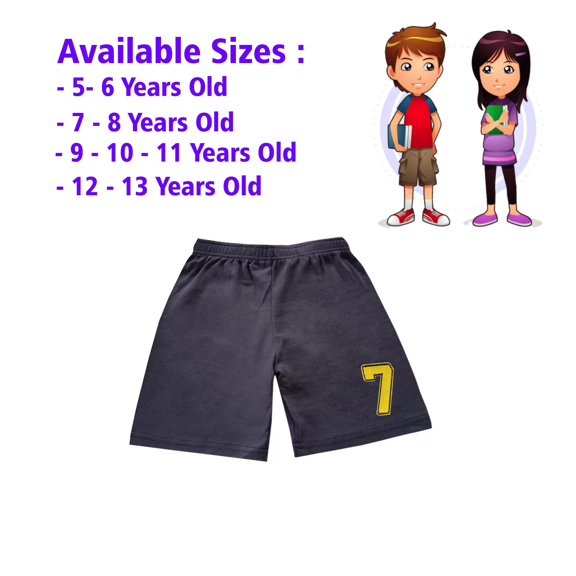 12-13 yrs Kids Boy & Girl Cotton Short Pants - 1PCs - image 1