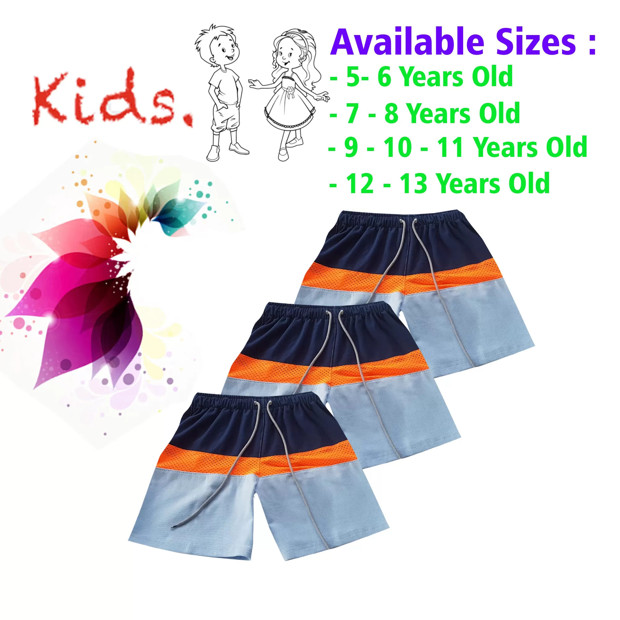5-6 yrs Unisex Kids Boy & Girl Cotton Short - 3 PACK - image 1