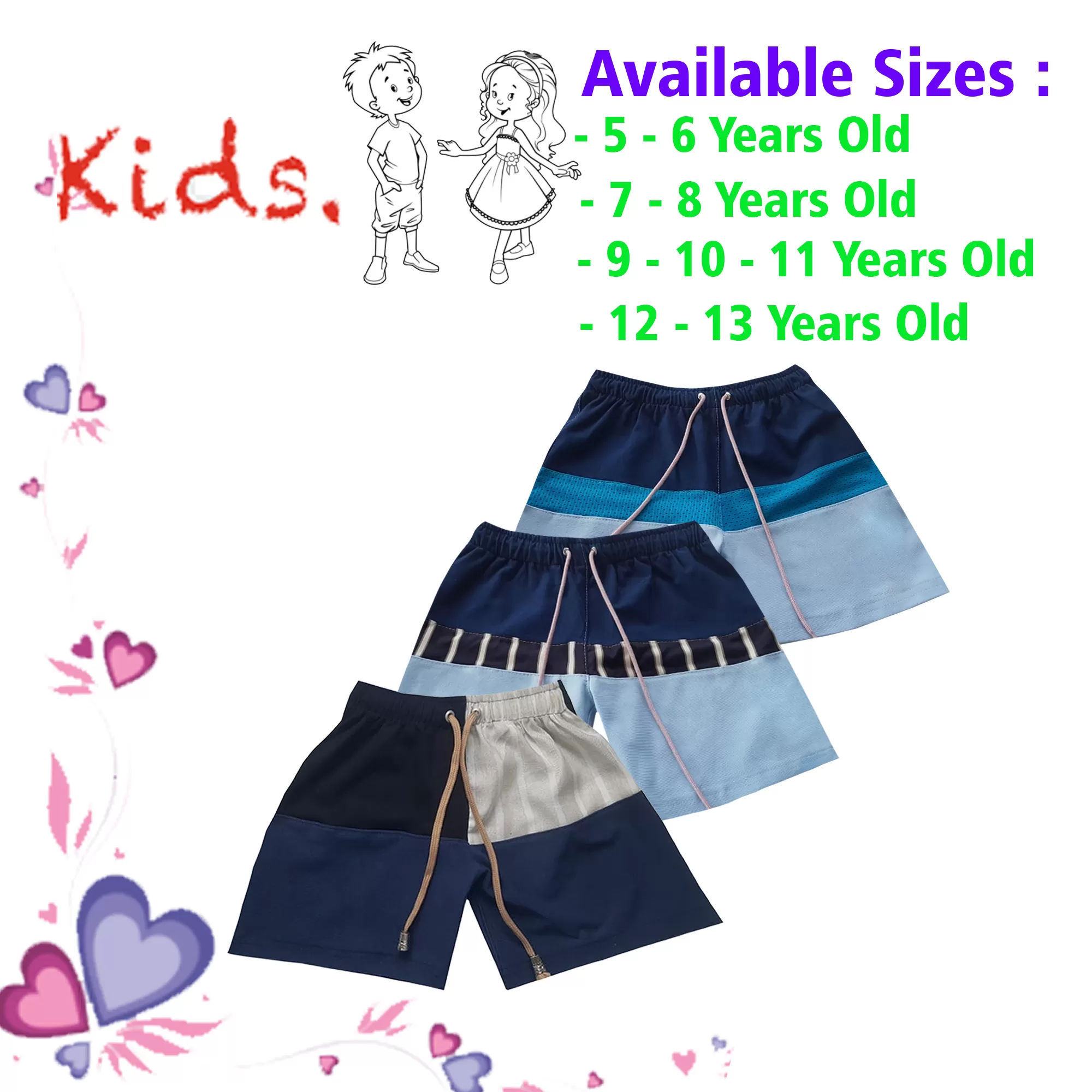 5-6 yrs Unisex Kids Boy & Girl Cotton Short - 3 PACK - image 1