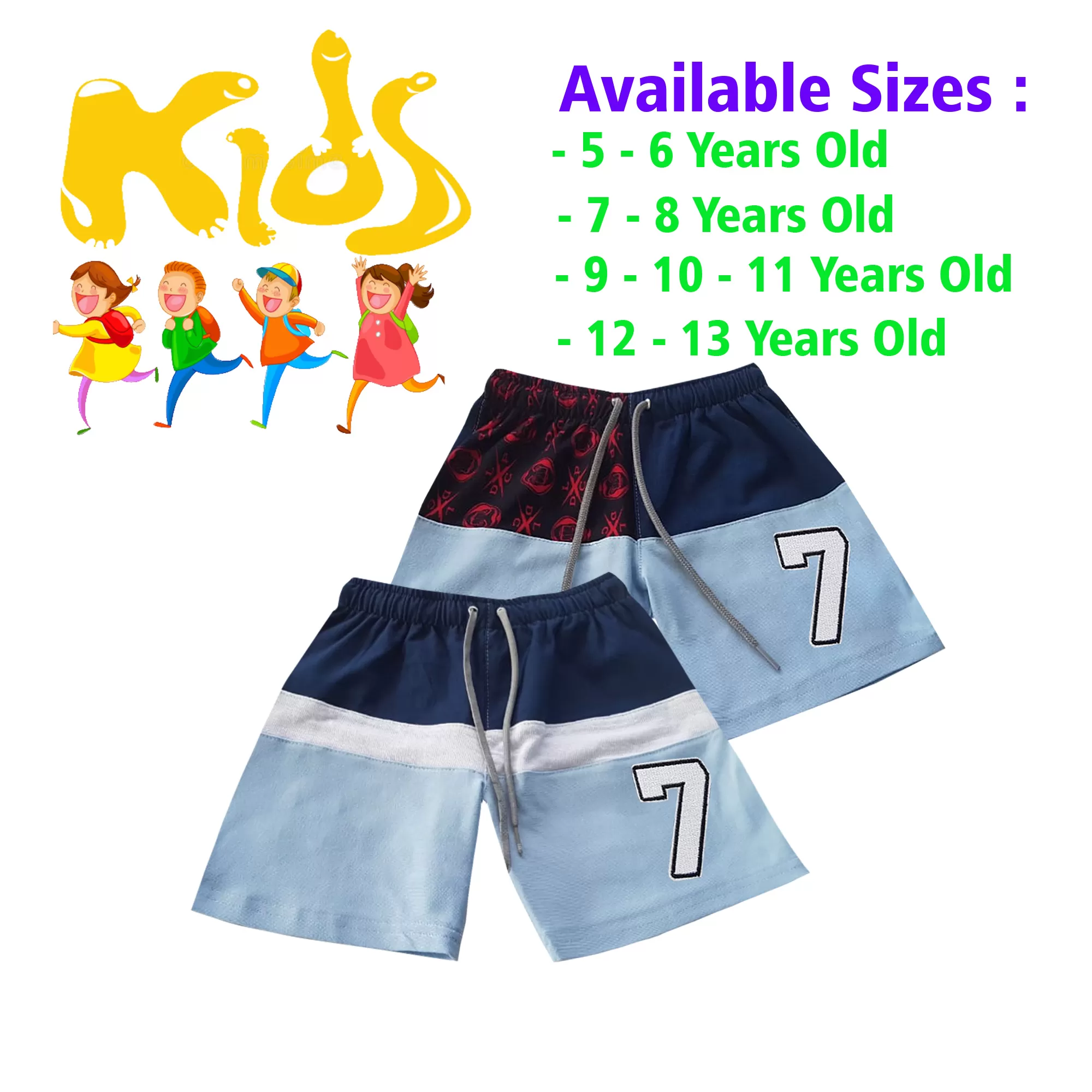 7-8 yrs Unisex Kids Boy & Girl Cotton Short - 2 PACK - image 1