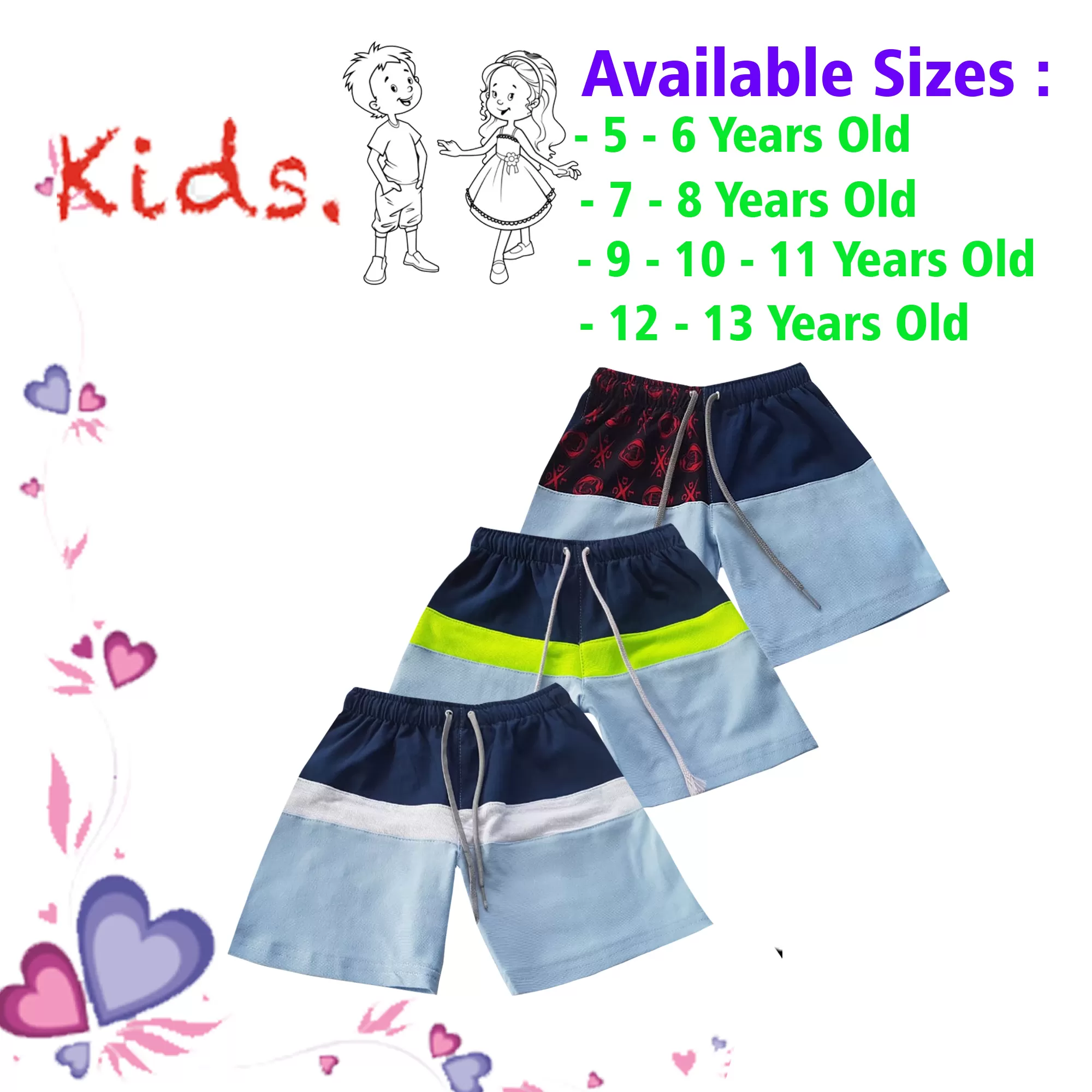 5-6 yrs Unisex Kids Boy & Girl Cotton Short - 3 PACK - image 1