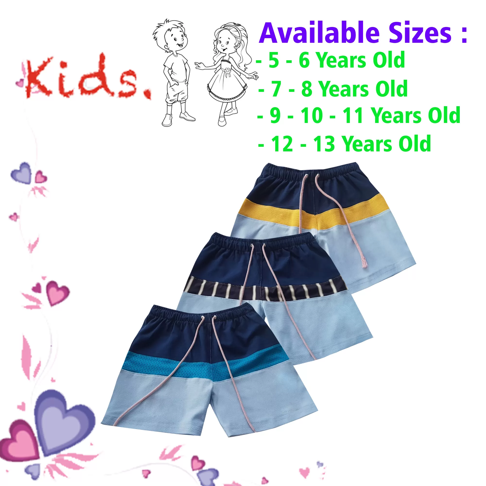 7-8 yrs Unisex Kids Boy & Girl Cotton Short - 3 PACK - image 1
