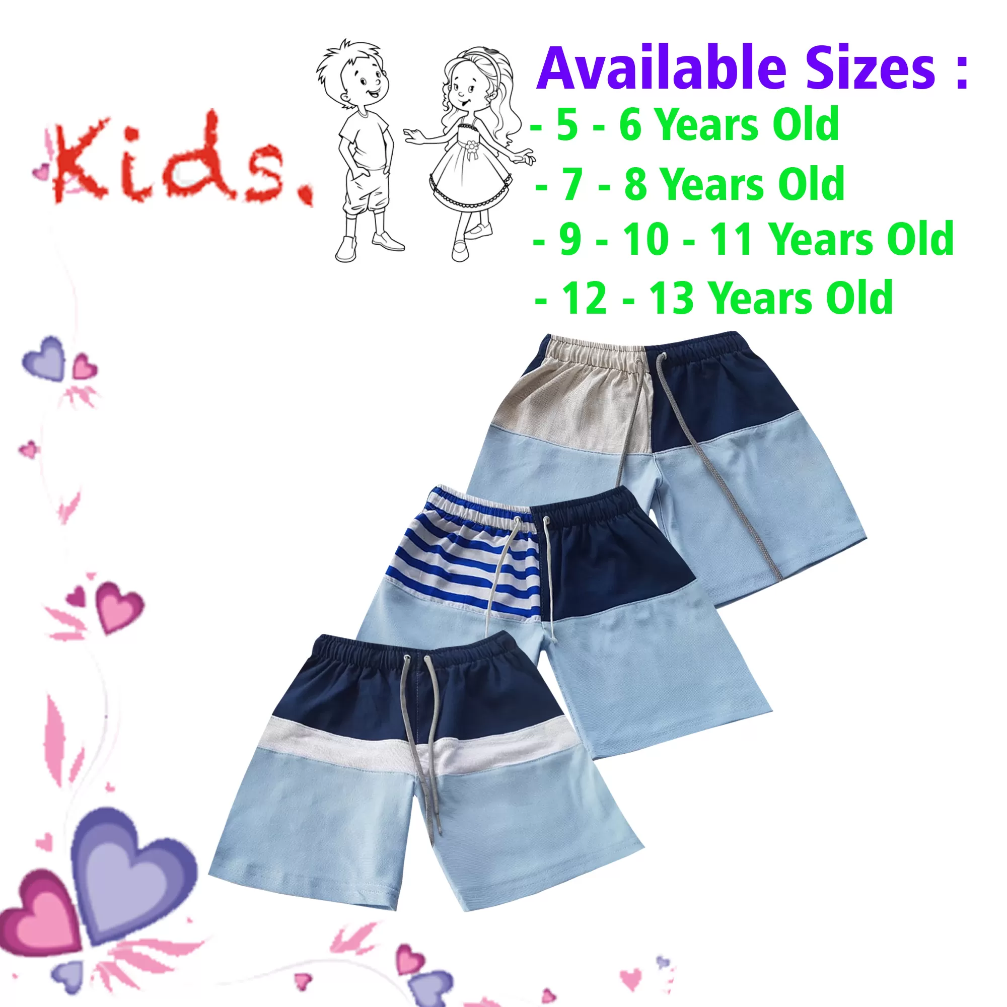 5-6 yrs Unisex Kids Boy & Girl Cotton Short - 3 PACK - image 1