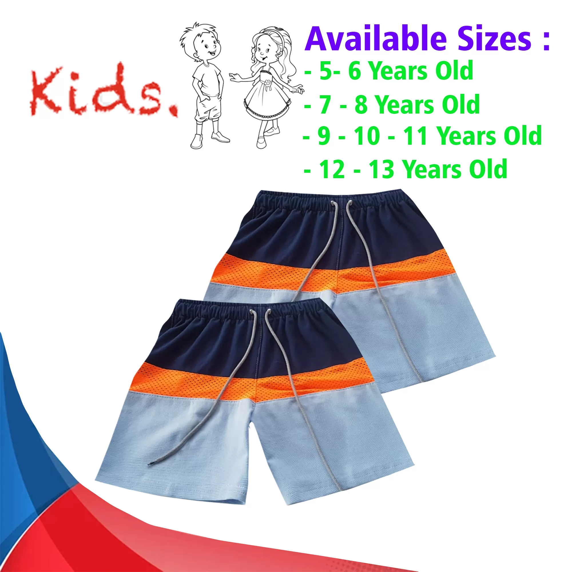 5-6 yrs Unisex Kids Boy & Girl Cotton Short - 2 PACK - image 1