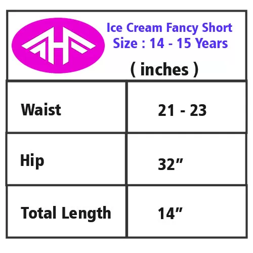 14 yrs Boy & Girl Ice Cream Soft Cotton Short - 2PCs - image 5
