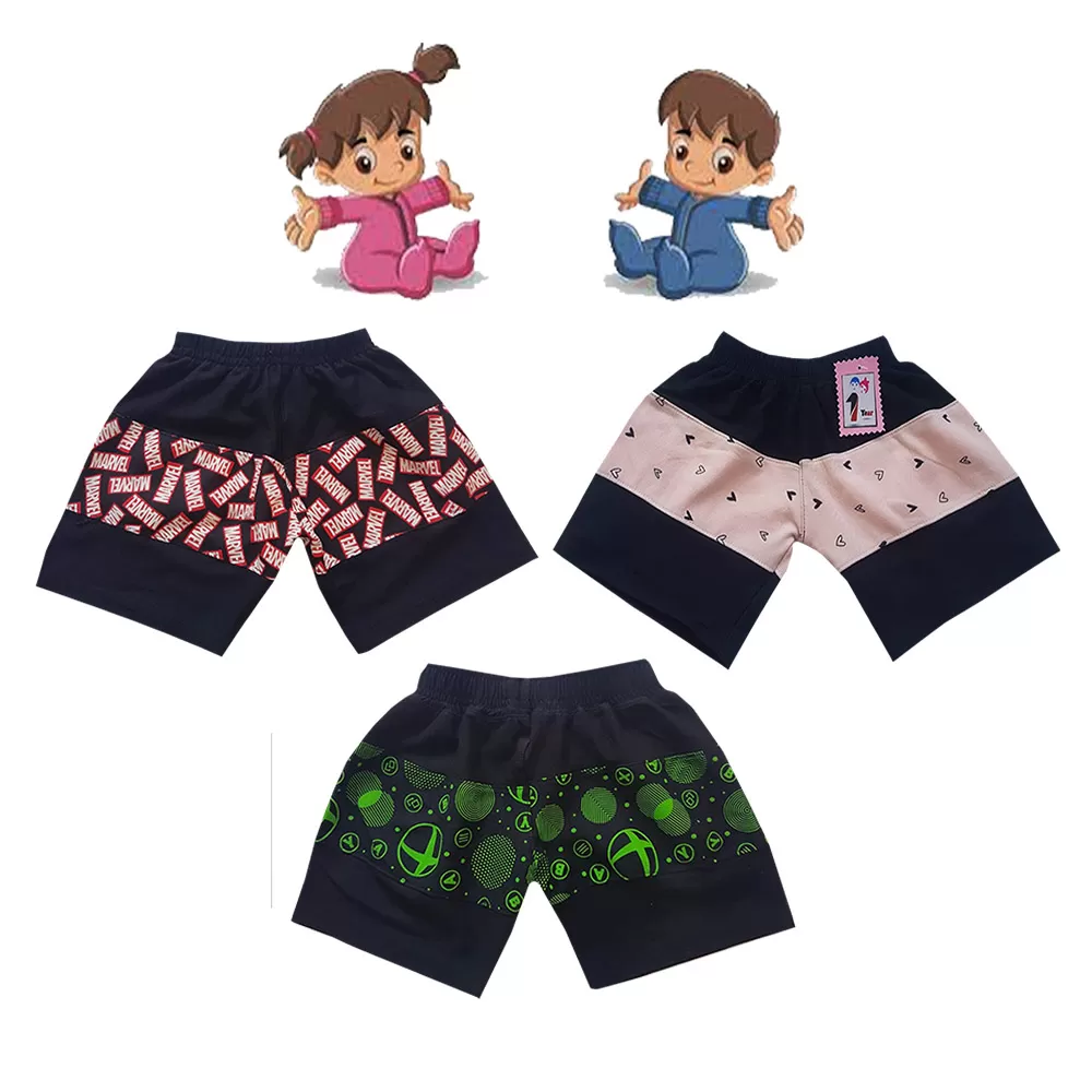 2 yrs Baby Cotton Short Pants - 3 Pack