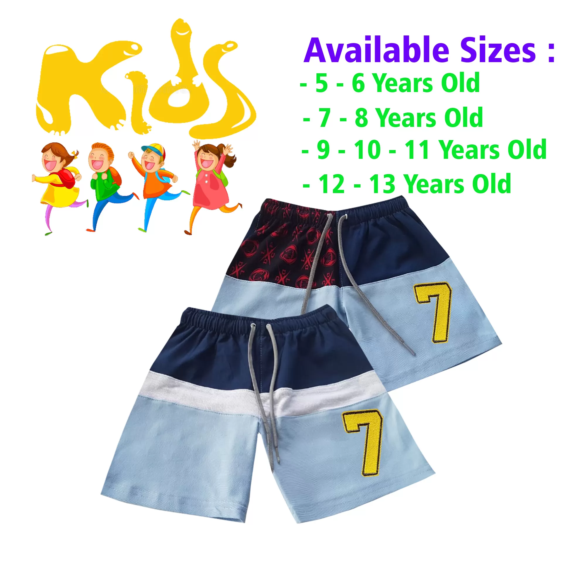 7-8 yrs Unisex Kids Boy & Girl Cotton Short - 2 PACK - image 1