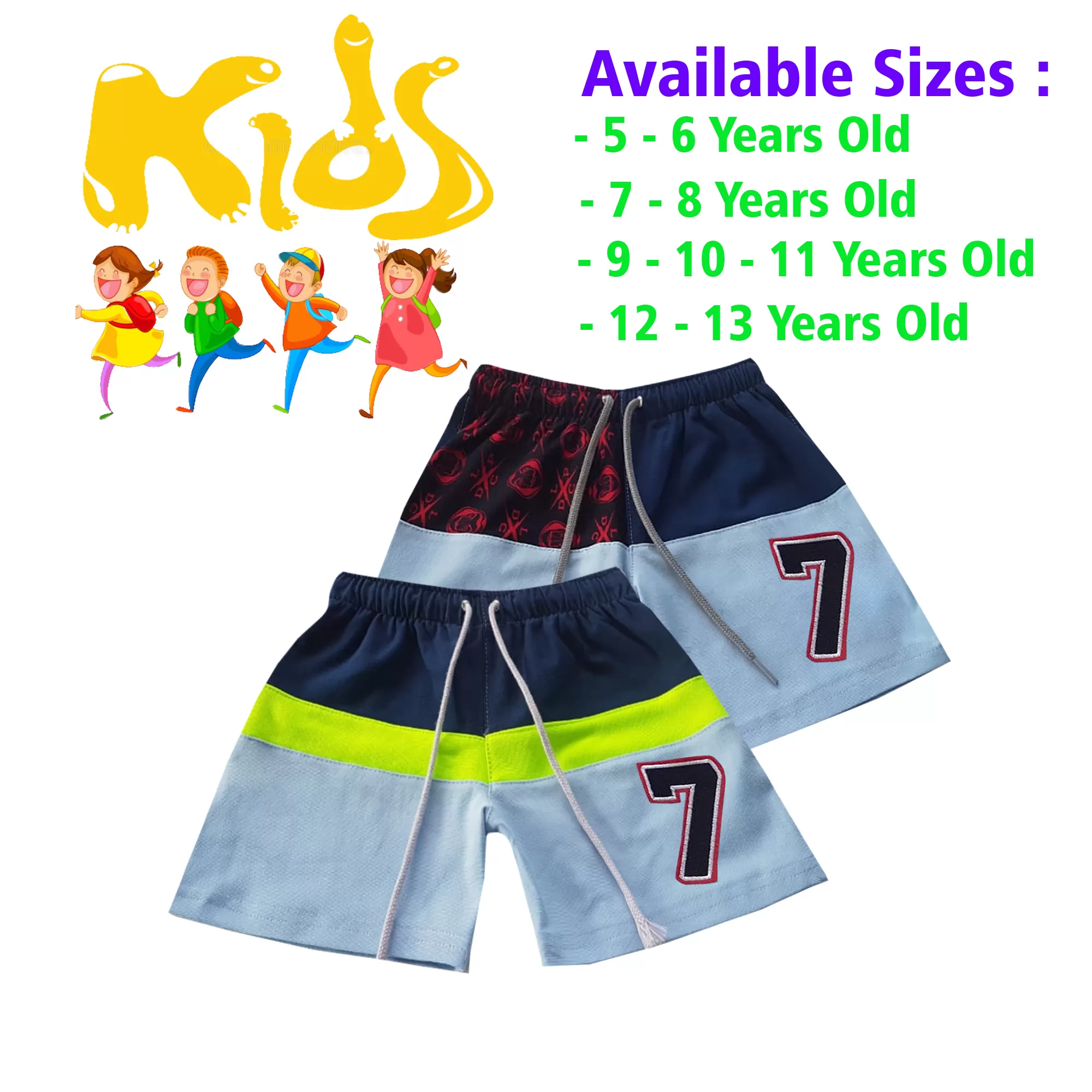 5-6 yrs Unisex Kids Boy & Girl Cotton Short - 2 PACK - image 1