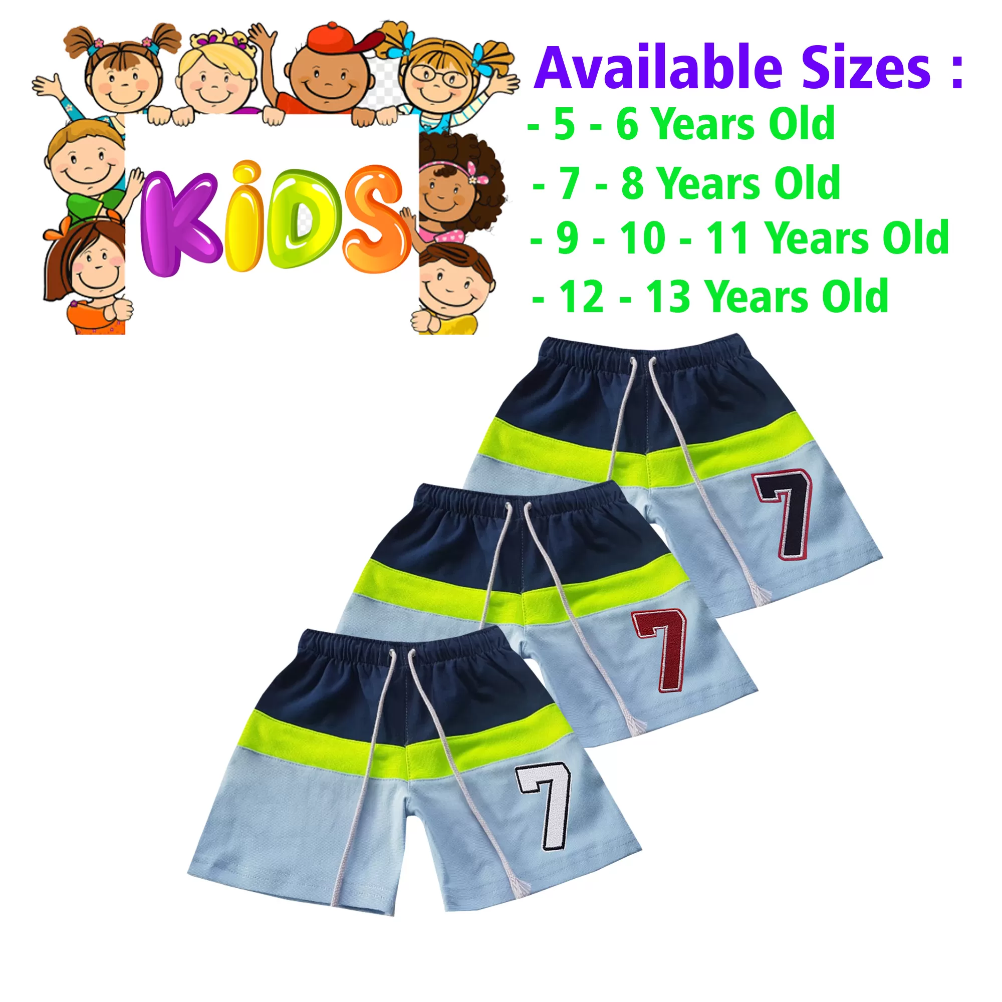 7-8 yrs Unisex Kids Boy & Girl Cotton Short - 3 PACK - image 1